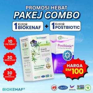 PAKEJ COMBO (1 KOTAK BIOKENAF + 1 KOTAK POSTBIOTIC)